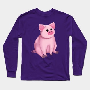 Cute Pink Pig Long Sleeve T-Shirt